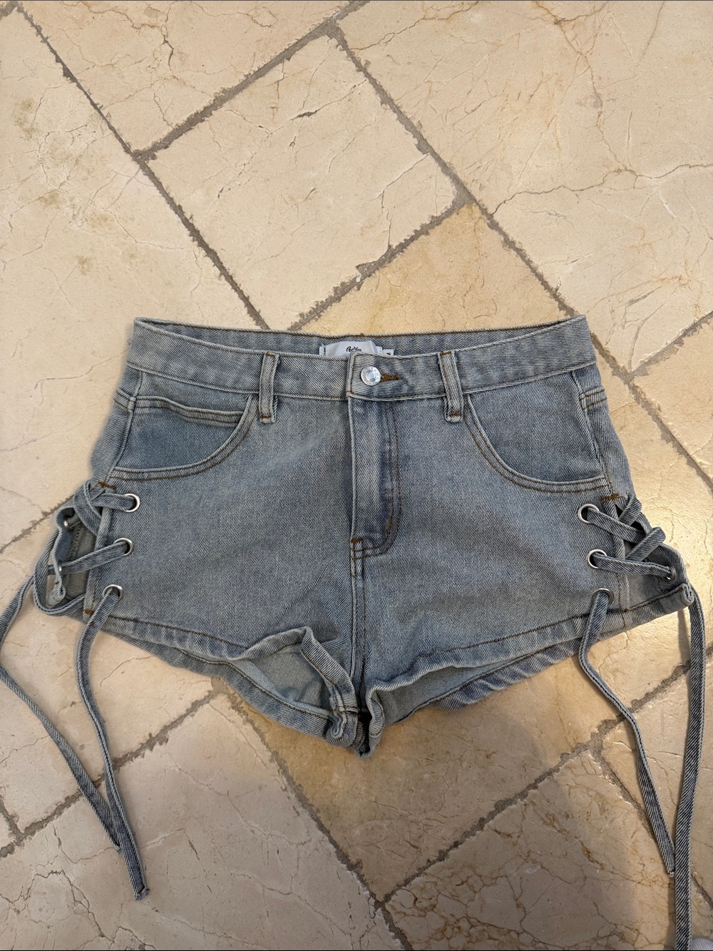 High-Rise Denim Shorts